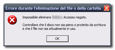 impossibile eliminare1 Impossibile eliminare ... Accesso negato