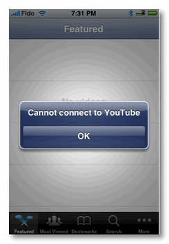 cannotconnect cannotconnect iPhone e youtube