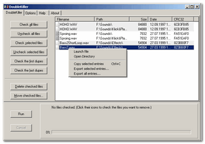 results Ricerca dei file duplicati con Double Killer