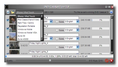 dvdcatalyst1 Convertire qualsiasi formato video per qualsiasi dispositivo mobile