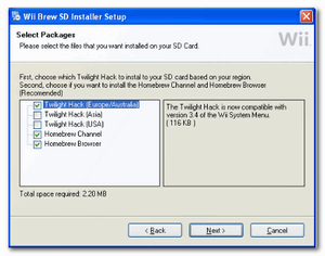 brew sd installer Modifica per Nintendo WII